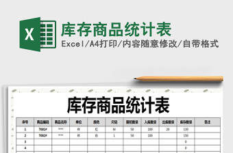 2021年庫存商品統(tǒng)計(jì)表