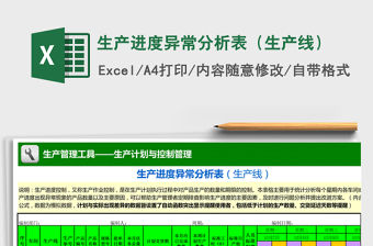 2021年生產(chǎn)進(jìn)度異常分析表（生產(chǎn)線）