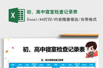 2021年初、高中寢室檢查記錄表