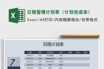 2022工程施工工期计划表-完成进度表