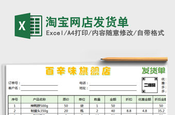 2021年淘寶網店發貨單
