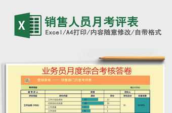 2021年銷售人員月考評表