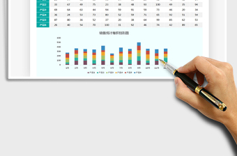 2021年销售统计堆积柱形图