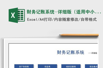 2021年財務(wù)記賬系統(tǒng)-詳細(xì)版（適用中小企業(yè)）