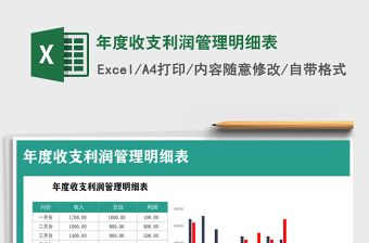 2021年年度收支利潤管理明細表