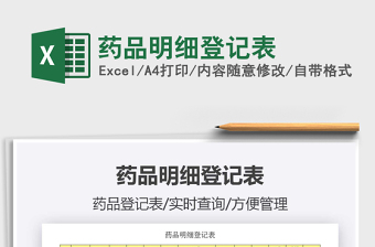 2021年藥品明細(xì)登記表