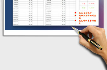 2021年收入支出管理表（自動(dòng)統(tǒng)計(jì)與時(shí)間段查詢）