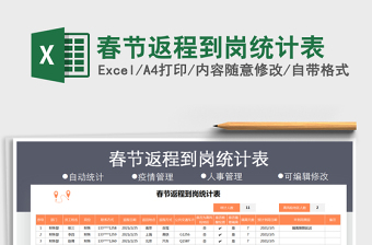 2021年春節(jié)返程到崗統(tǒng)計表