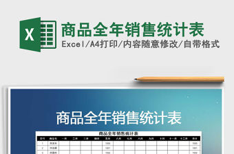 2021年商品全年銷售統(tǒng)計表