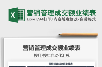 2021年營銷管理成交額業(yè)績表