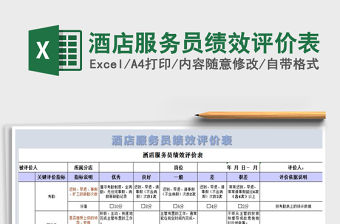 2021年酒店服務員績效評價表