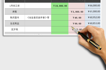 2021年个人（家庭）流水账记录表（单表格）