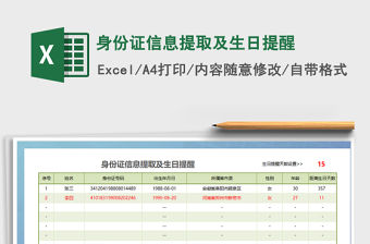 2021年身份證信息提取及生日提醒