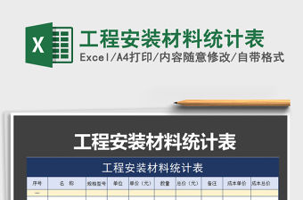 2021年工程安裝材料統計表