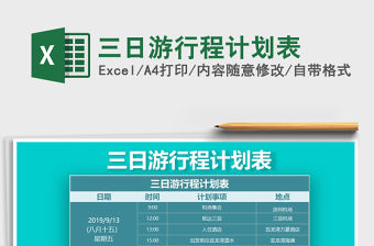 2021年三日游行程計劃表