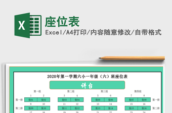 2021年座位表
