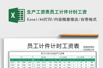 2022年生產(chǎn)工資表員工計件計時工資