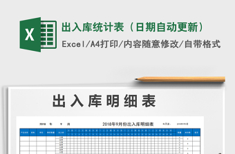 2021年出入庫統(tǒng)計表（日期自動更新）