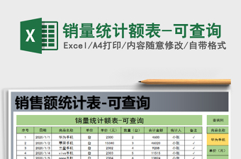 2021年銷量統(tǒng)計(jì)額表-可查詢