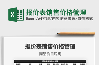 2021年報價表銷售價格管理