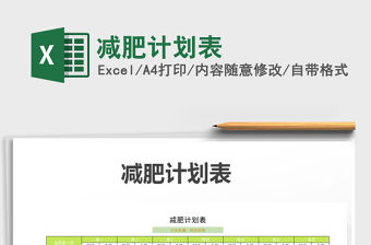 2021年減肥計劃表