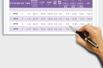 2021年項(xiàng)目清單與報(bào)價(jià)表