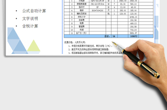 2021年报价清单表（利润和费用计算）