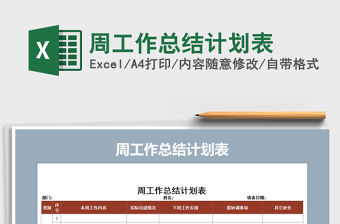 2021年周工作總結計劃表