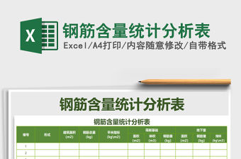 2021年鋼筋含量統(tǒng)計分析表