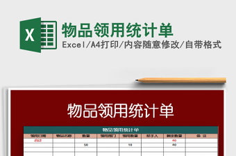 2021年物品領(lǐng)用統(tǒng)計單