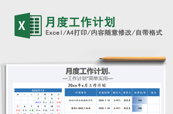 2021年月度工作計(jì)劃