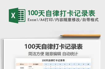 2021年100天自律打卡記錄表