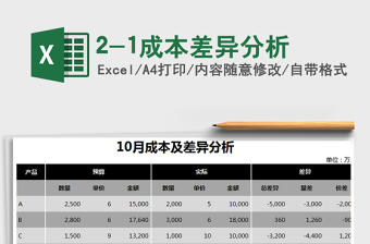 2022成本差异账 excel