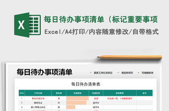 2021年每日待辦事項(xiàng)清單（標(biāo)記重要事項(xiàng)