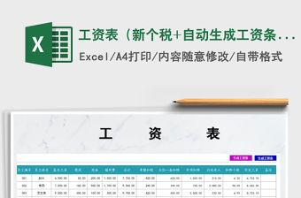 2021年工資表（新個稅+自動生成工資條）