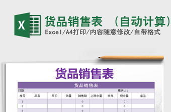 2021年貨品銷售表  (自動計算)