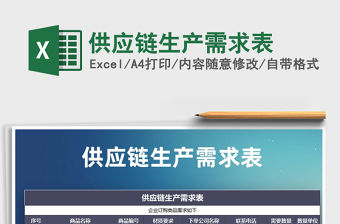 2021年供應鏈生產需求表