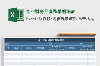 2022年企業(yè)財(cái)務(wù)月度賬單明細(xì)表