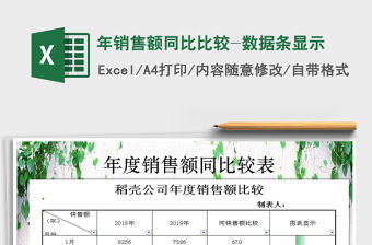 2021年年銷售額同比比較-數(shù)據(jù)條顯示