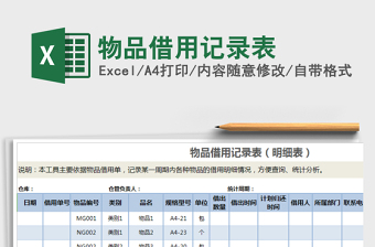 2021年物品借用記錄表