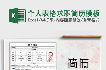 2021年個(gè)人表格求職簡歷模板