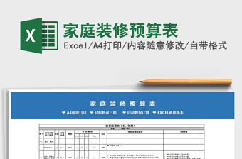 2021年家庭裝修預算表