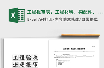 2021年工程報審表：工程材料、構配件、設備報審表