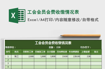 2021年工會(huì)會(huì)員會(huì)費(fèi)收繳情況表