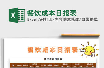 2021年餐飲成本日報表
