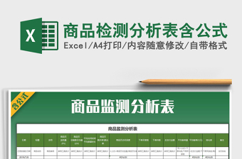 2021年商品檢測分析表含公式