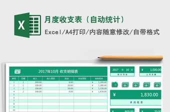 2021年月度收支表（自動統(tǒng)計）