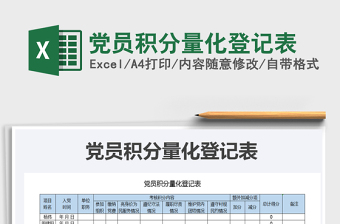 2022党员积分表写