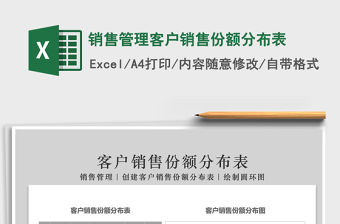 2021年銷售管理客戶銷售份額分布表