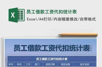 2021年員工借款工資代扣統計表
